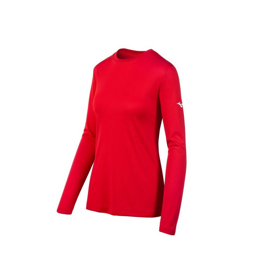 Camisetas Mizuno Long Sleeve Mujer Rojas Ofertas XVCG-16347